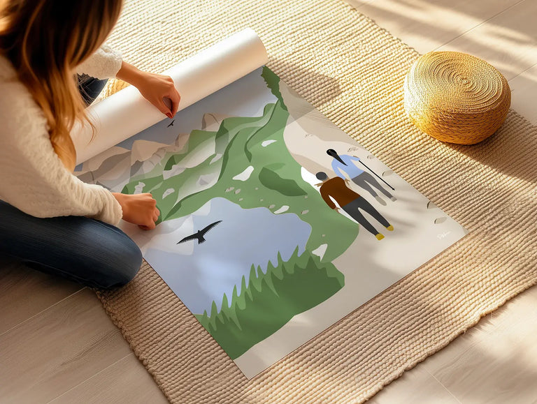 Poster randonnée enroulé