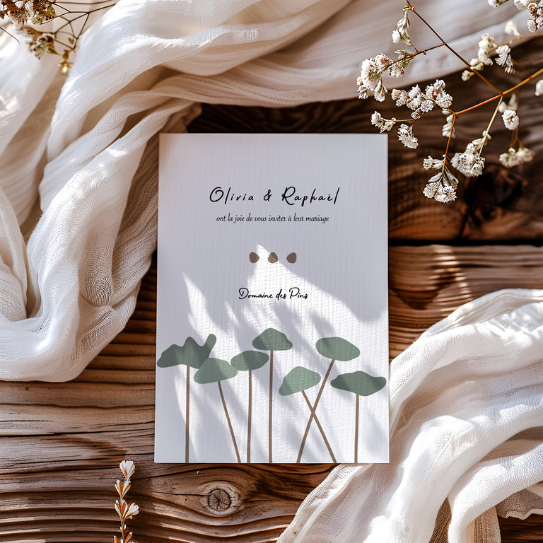 Faire-part de mariage forêt