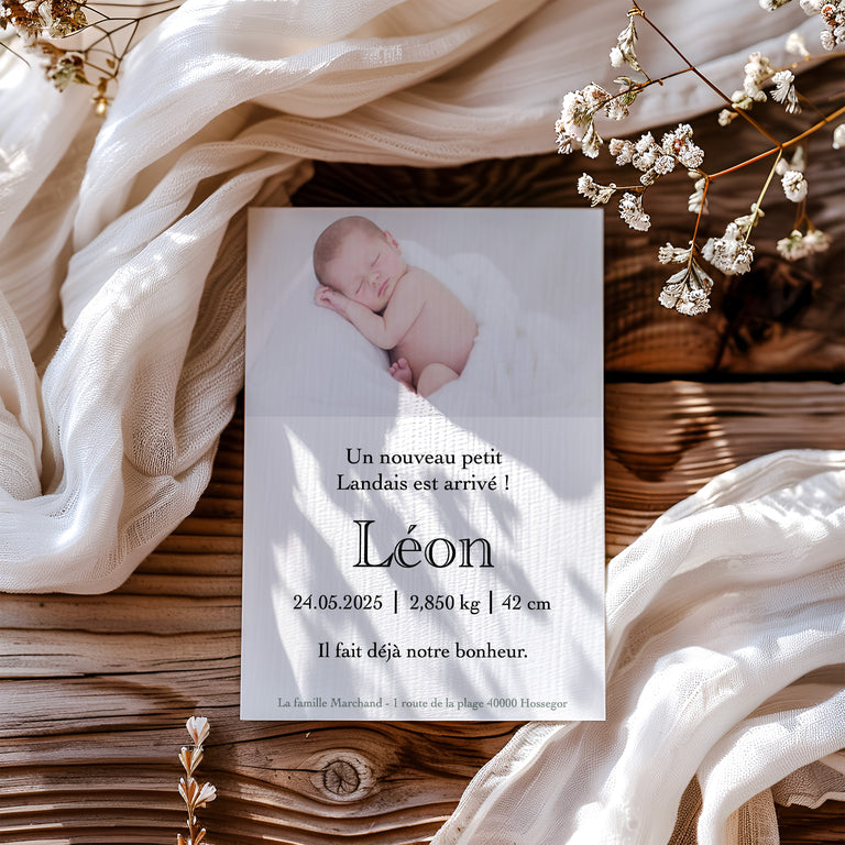 Verso faire part naissance avec écureuil