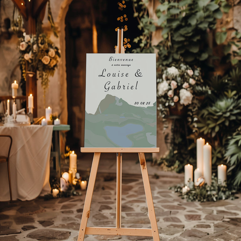 Panneau mariage montagne