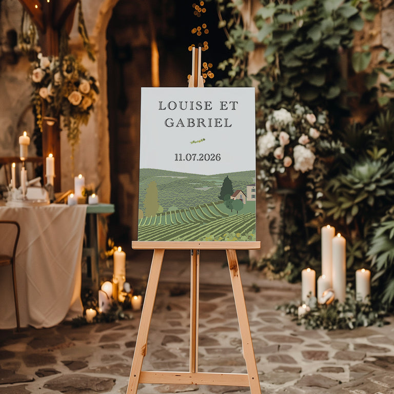 Panneau de mariage vignes