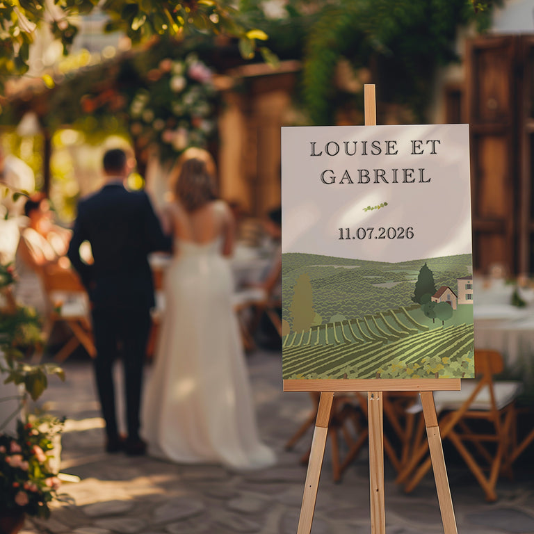 Affiche mariage vignes