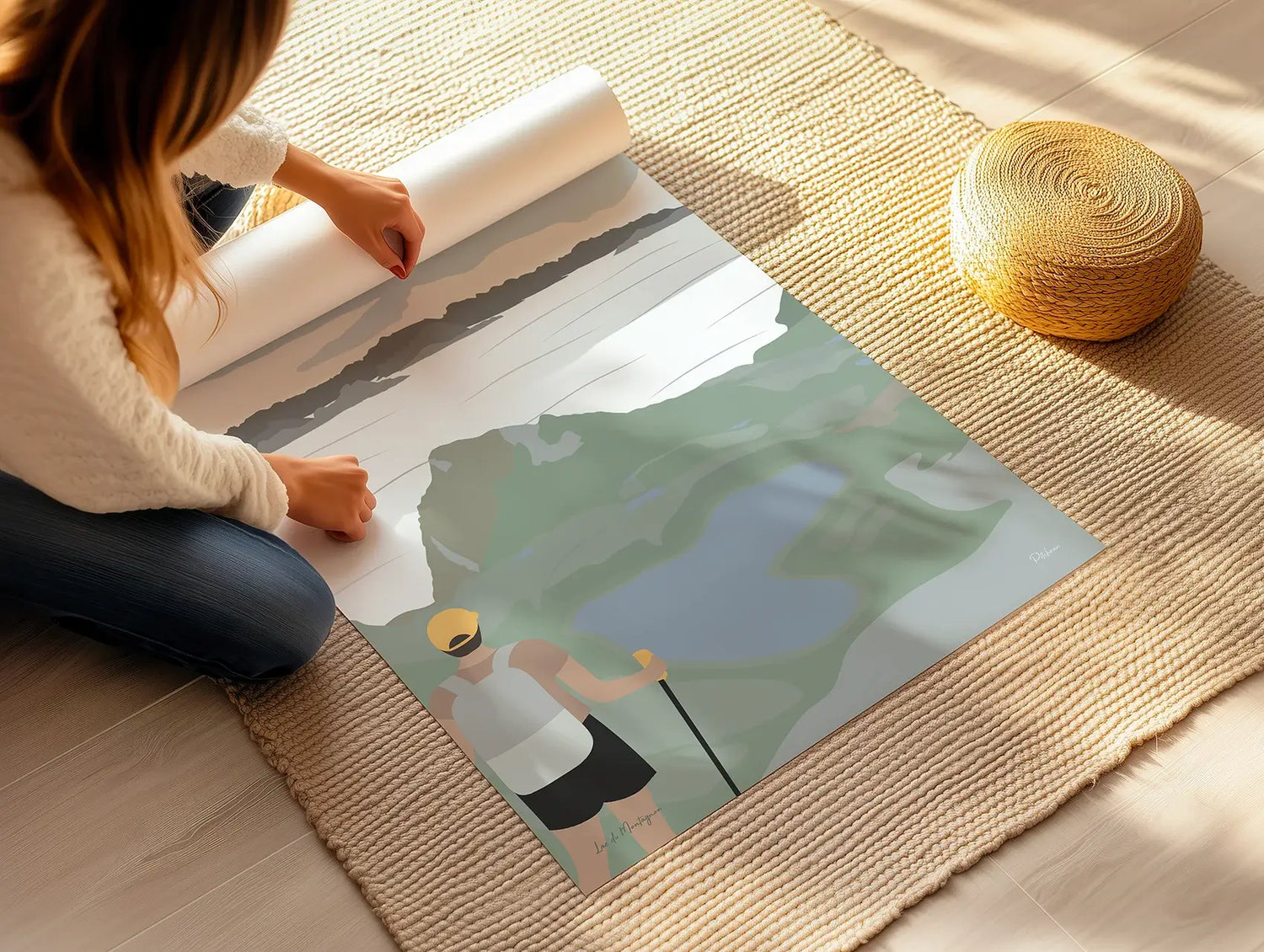 Poster lac de Montagnon enroulé représentant ce célèbre lac de montagne