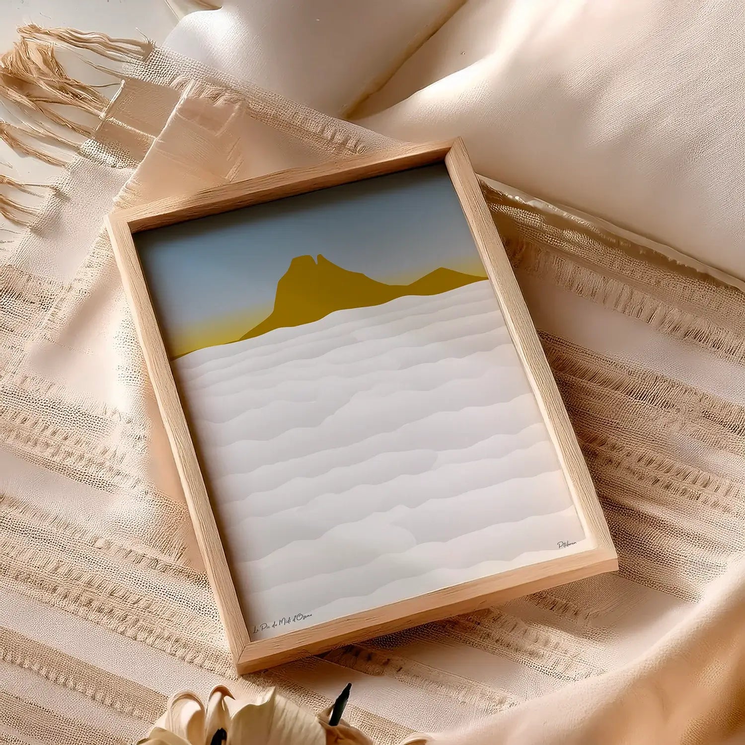Affiche Pic du Midi dans un cadre en bois