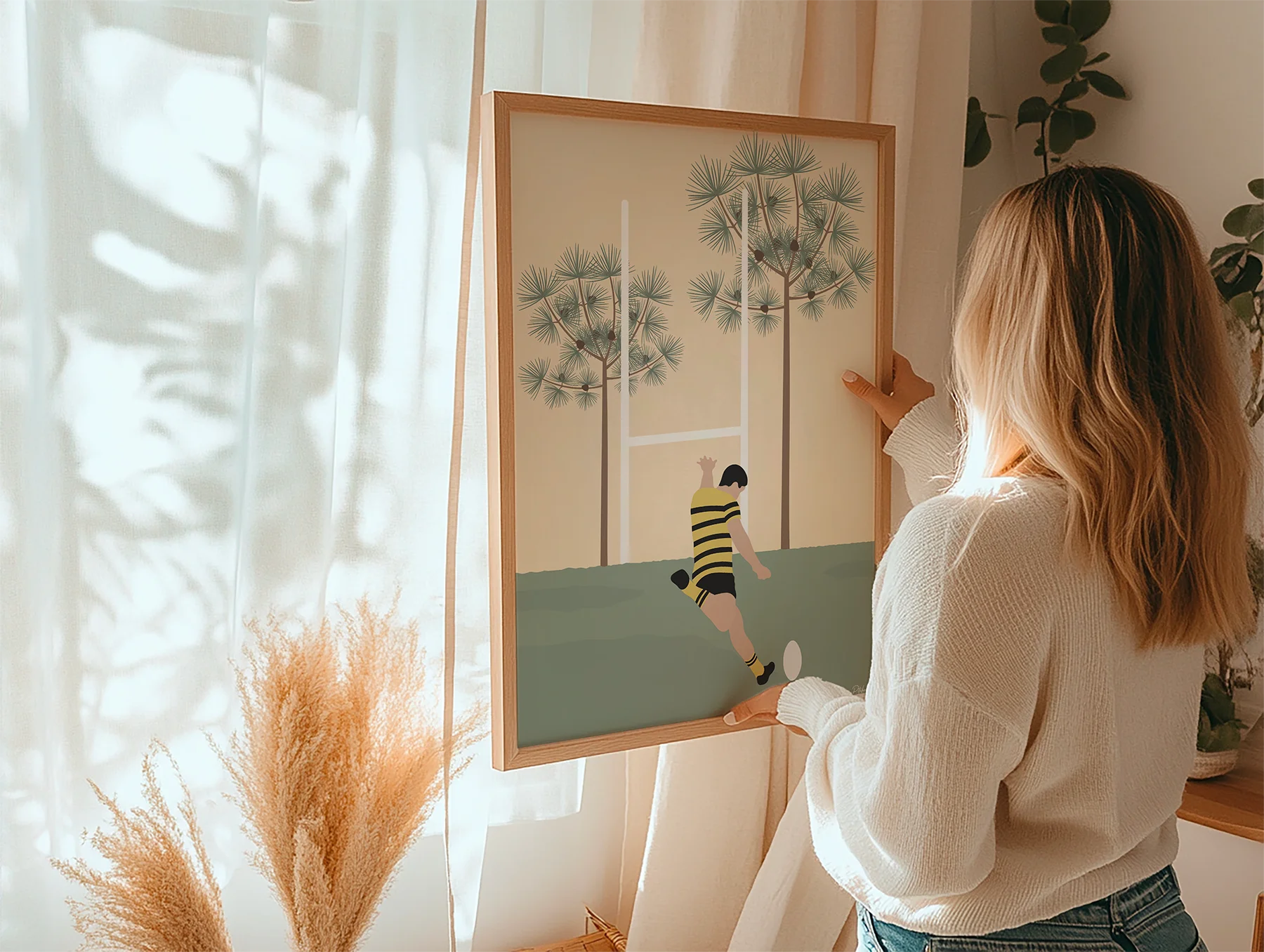 Affiche du rugby Mont-de-Marsan encadrée