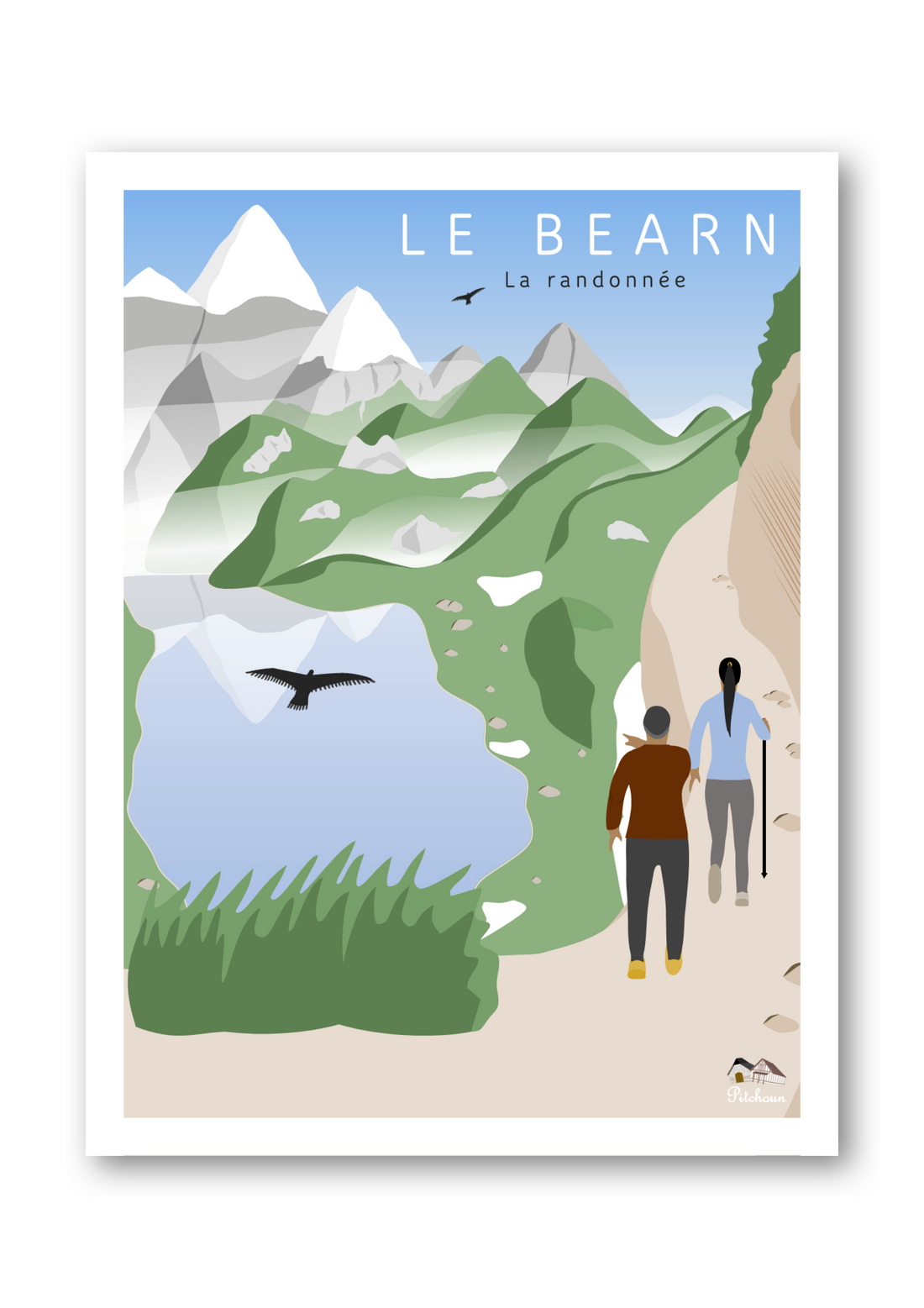 Affiche randonnée Pyrénées Béarn