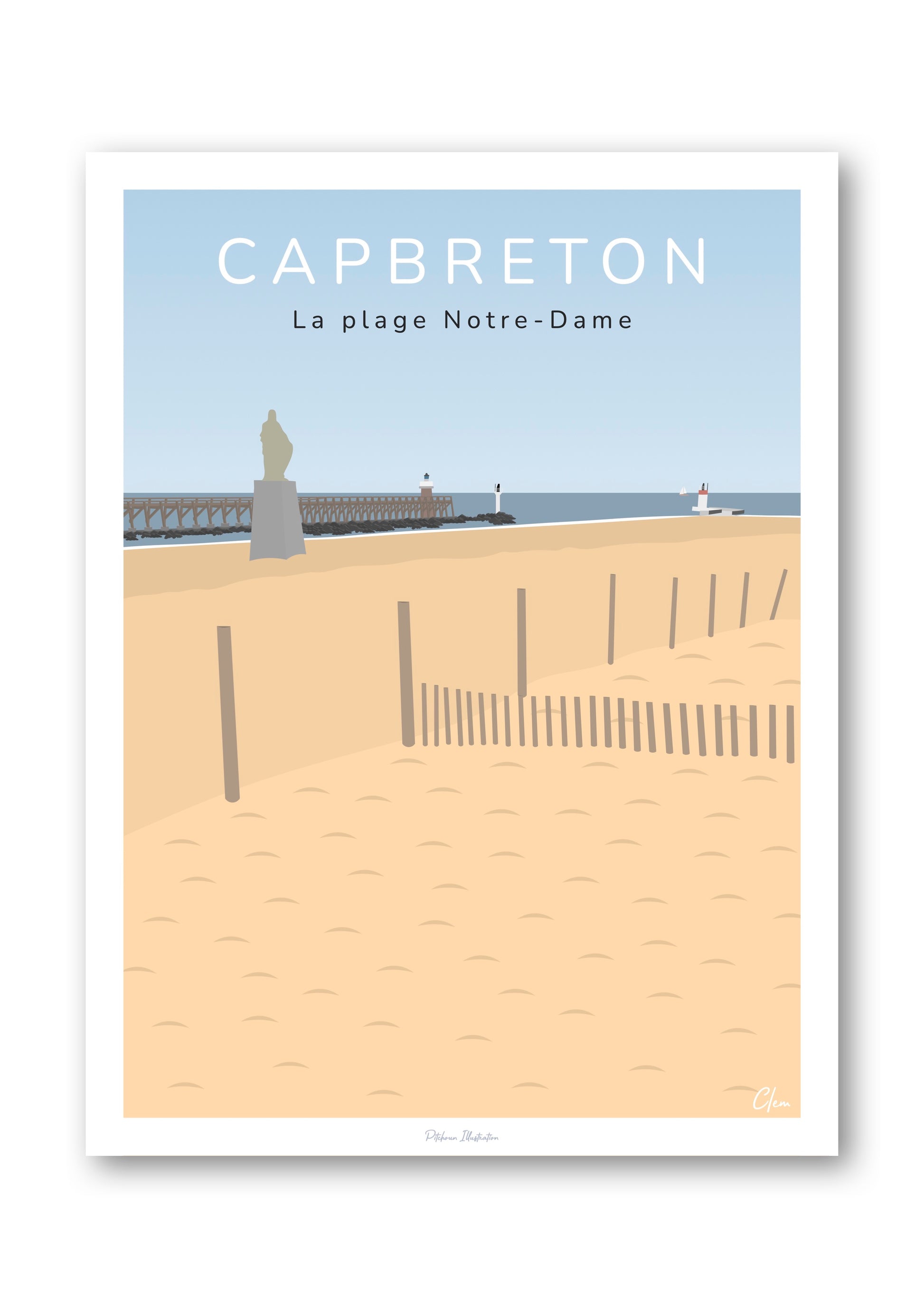 Affiche de la plage Notre-Dame de Capbreton dans les Landes