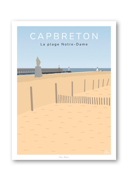 Affiche de la plage Notre-Dame de Capbreton dans les Landes