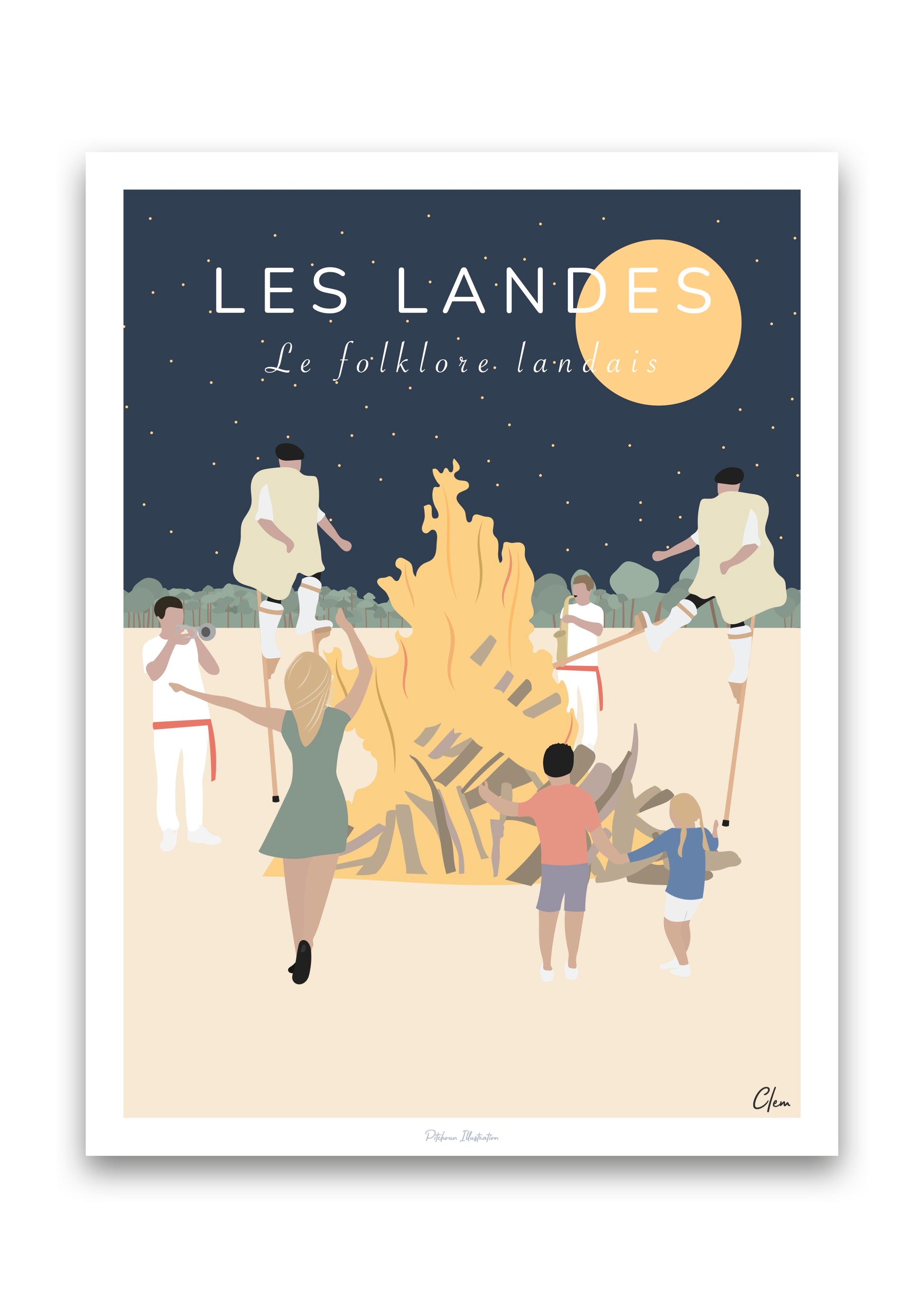 Affiche folklore landais - Landes