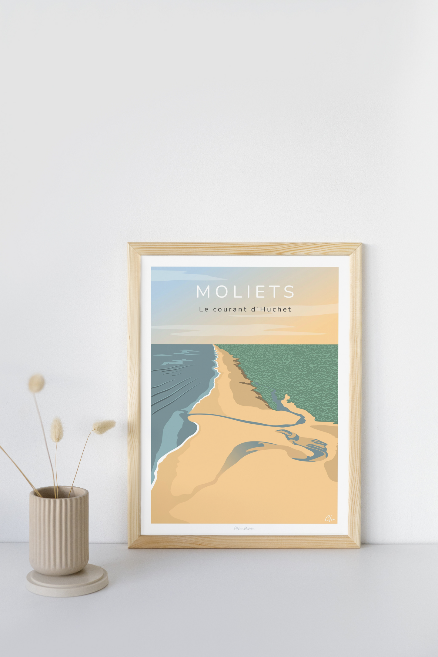 Affiche Moliets - Le courant d'Huchet - Landes