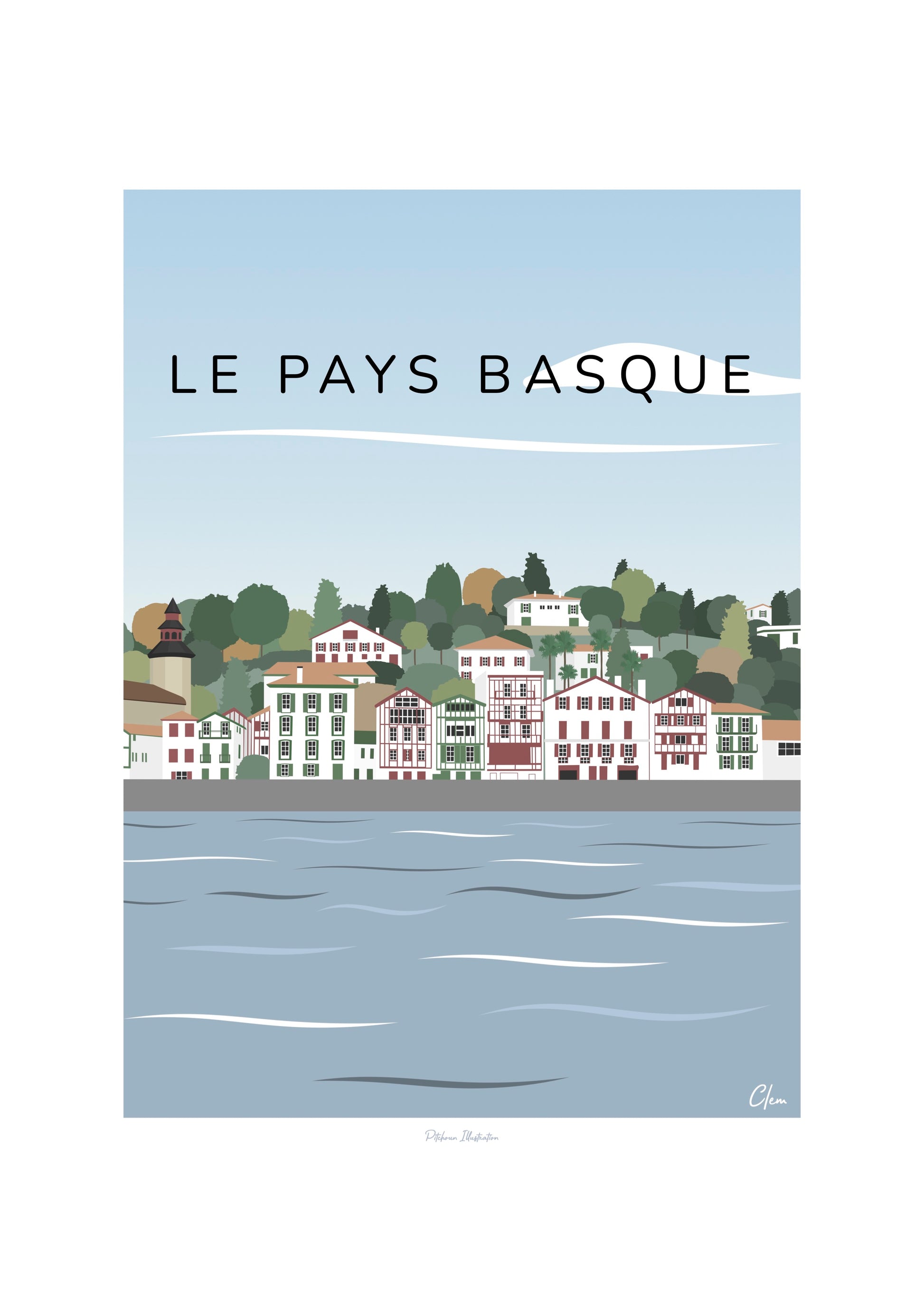 Affiche du Pays Basque dans les Pyrénées-Atlantiques