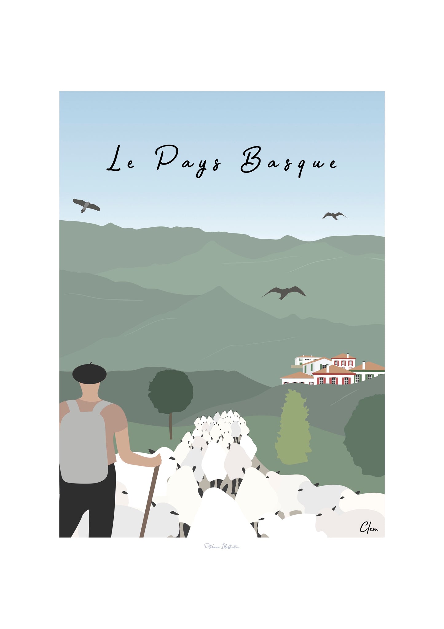 Affiche sur la transhumance au Pays basque