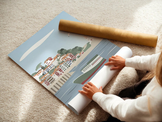 Affiche de Saint-Jean-de-Luz dans le Pays-Basque, extraite de ma collection Affiche Pyrénées