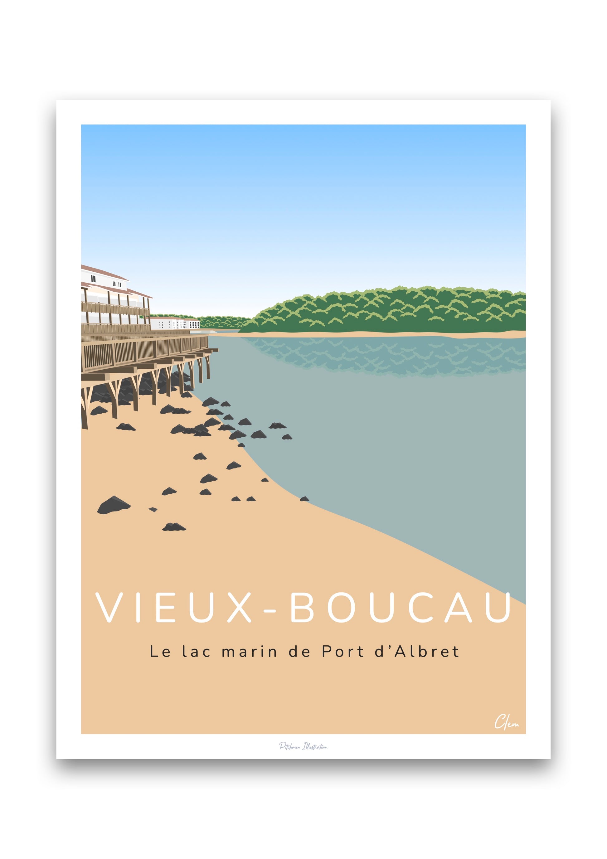 Affiche Vieux-Boucau - lac de Port d'Albret - Landes