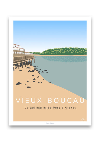 Affiche Vieux-Boucau - lac de Port d'Albret - Landes