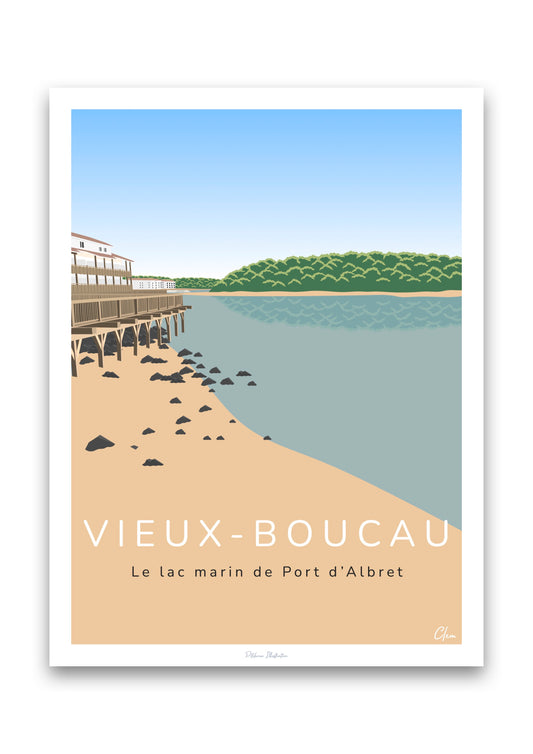 Affiche Vieux-Boucau - lac de Port d'Albret - Landes