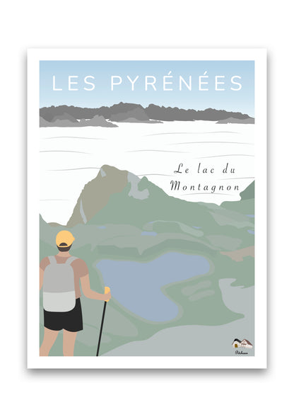 Affiche bearn - lac du Montagnon - Pyrénées