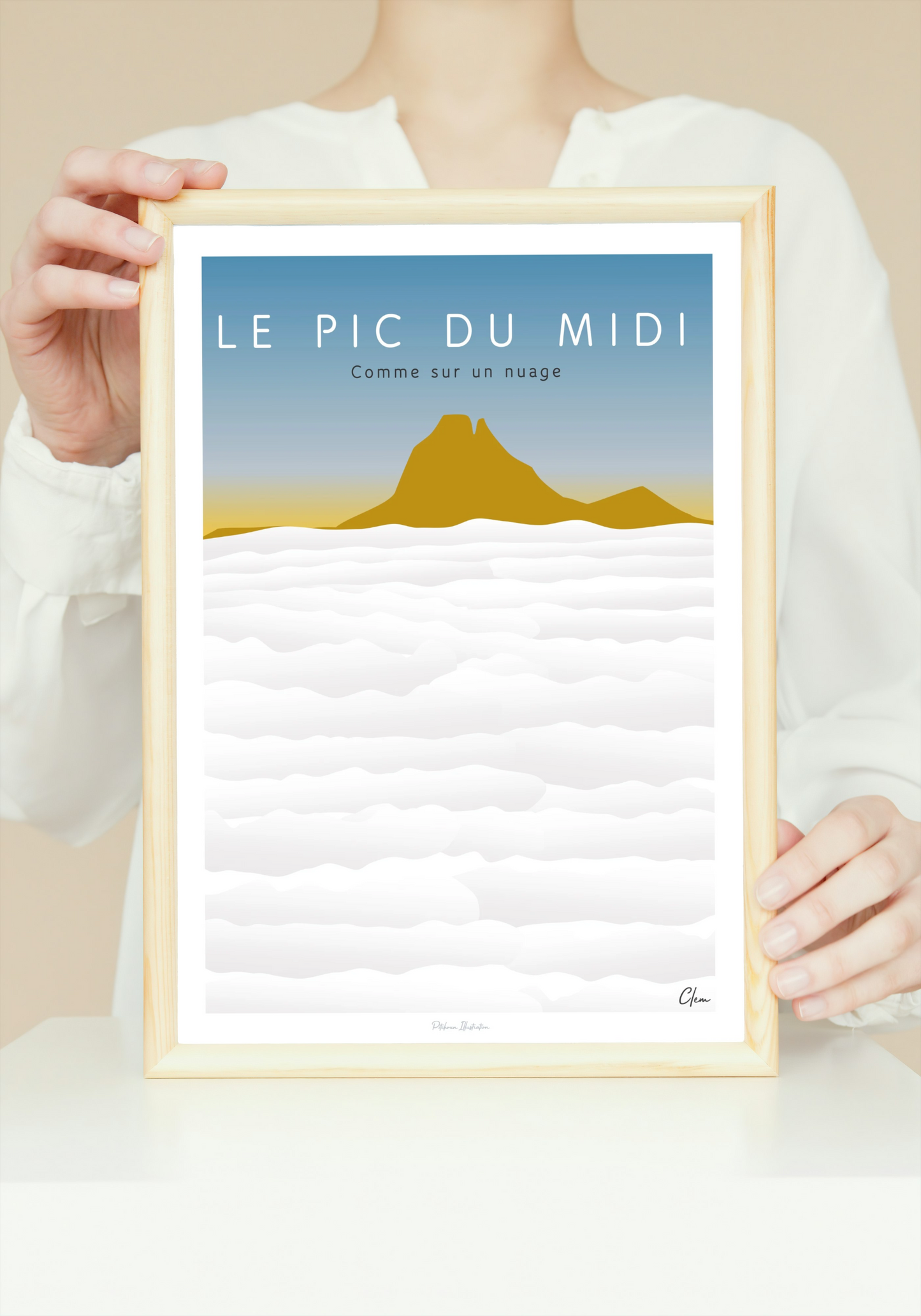 Affiche du Pic du Midi d'Ossau dans les Pyrénées-Atlantiques - Béarn