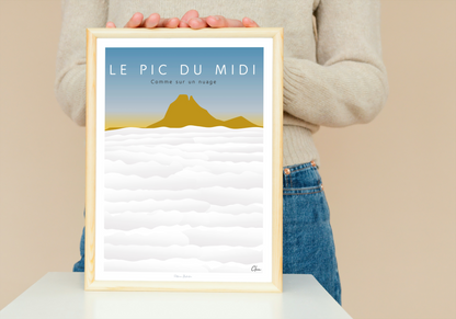 Affiche du Pic du Midi d'Ossau dans les Pyrénées-Atlantiques - Béarn