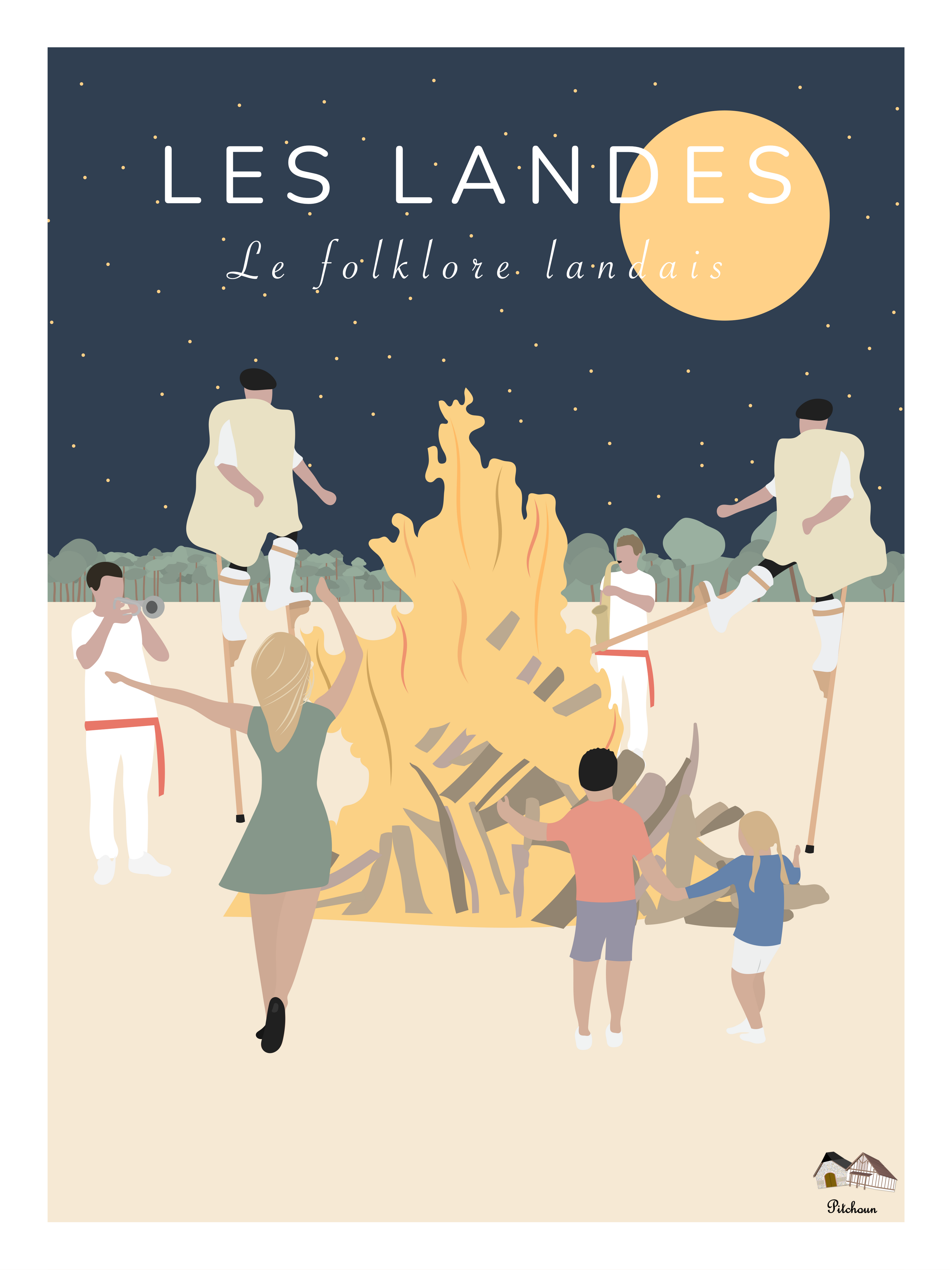 Affiche folklore landais