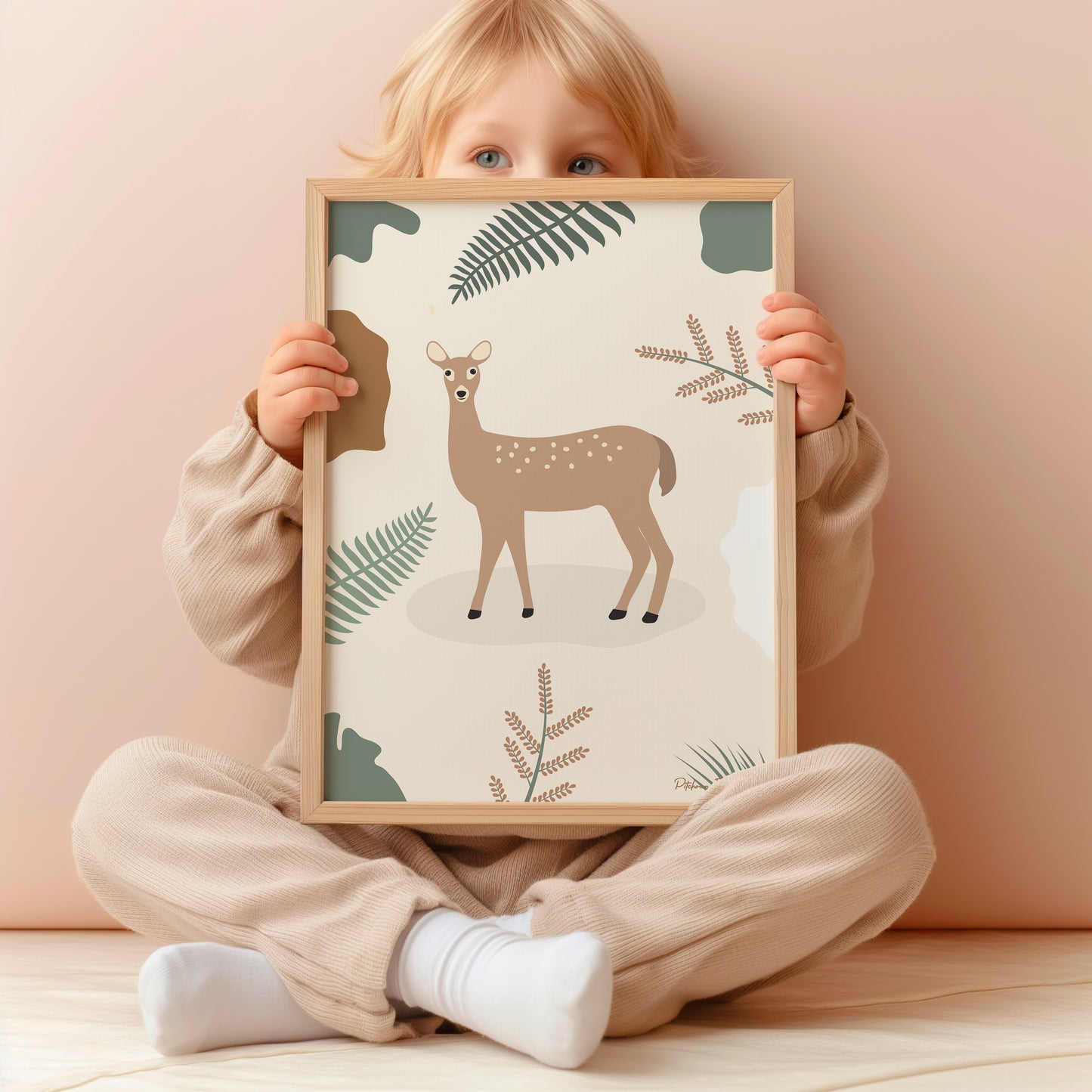 Affiche encadrée d'une biche pour chambre bébé