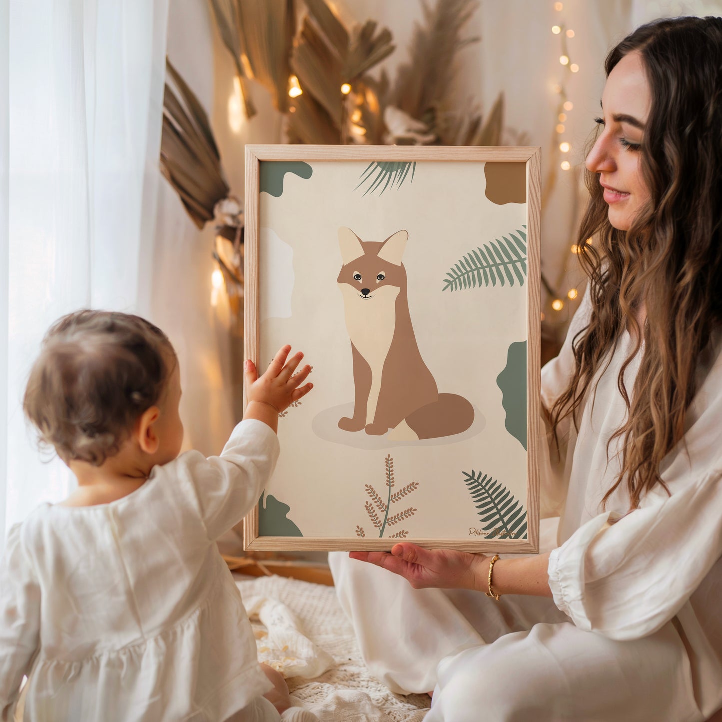 Affiche encadrée d'un renard pour chambre enfant