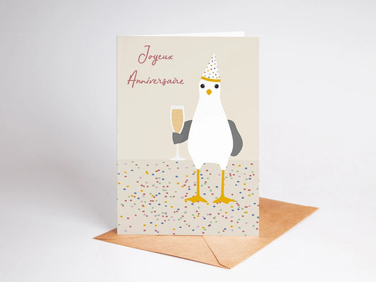 Carte anniversaire mouette