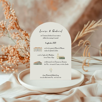 Luméa wedding invitation