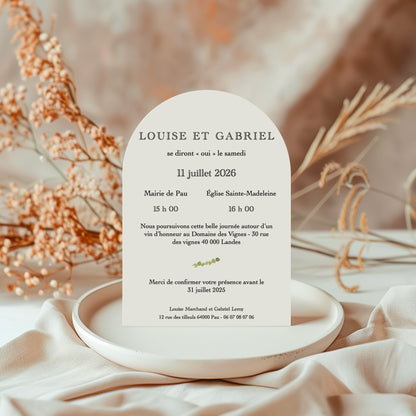 Pyraé wedding invitation