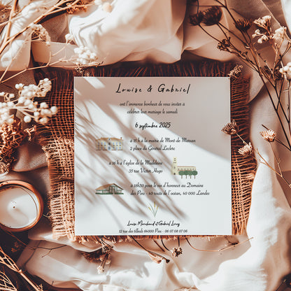 Luméa wedding invitation