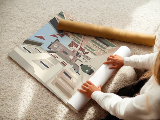 Affiche de Saint-Jean-Pied-de-Port enroulée tirée de la collection Poster Pays Basque