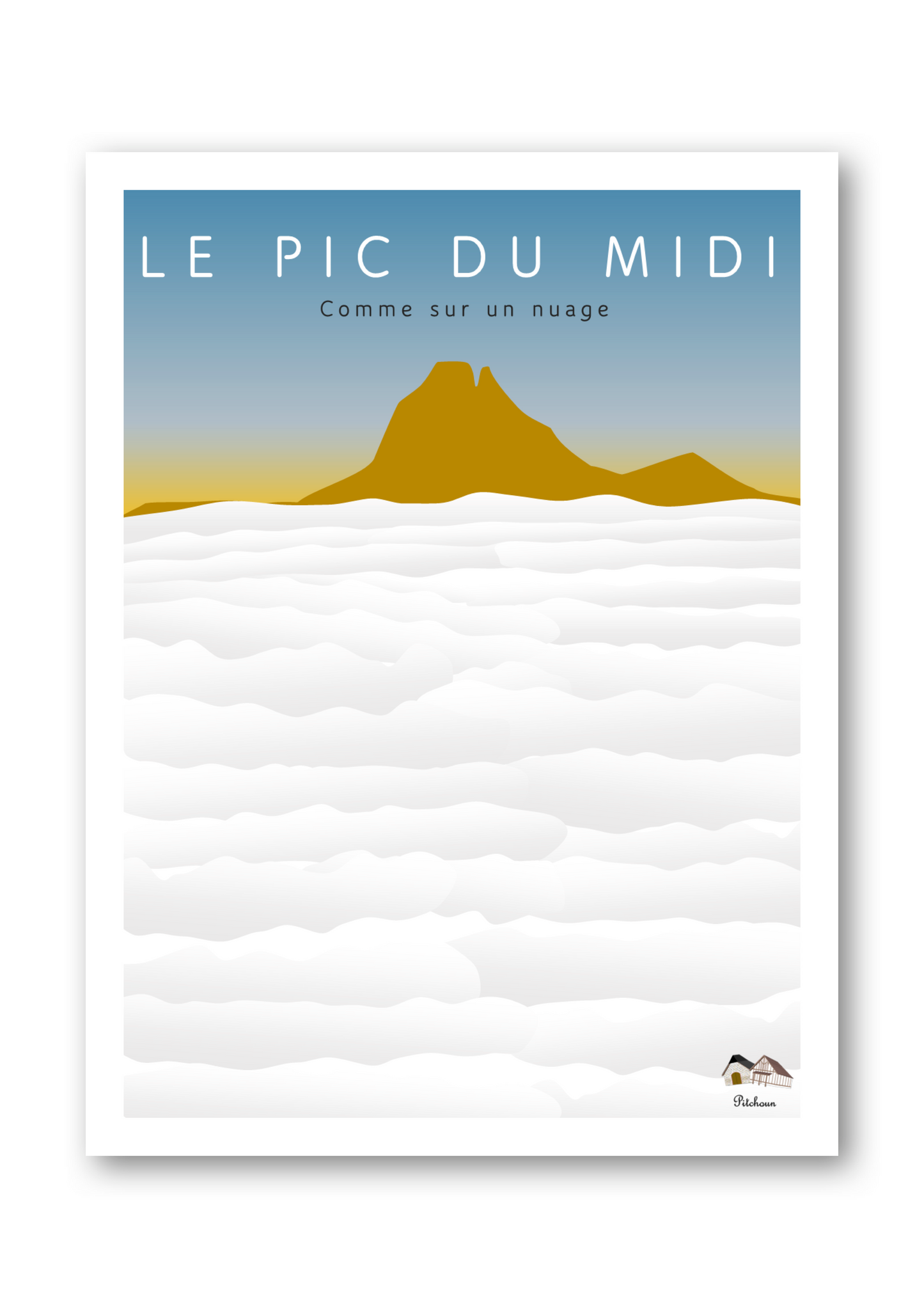 Affiche du Pic du Midi d'Ossau dans les Pyrénées-Atlantiques - Béarn