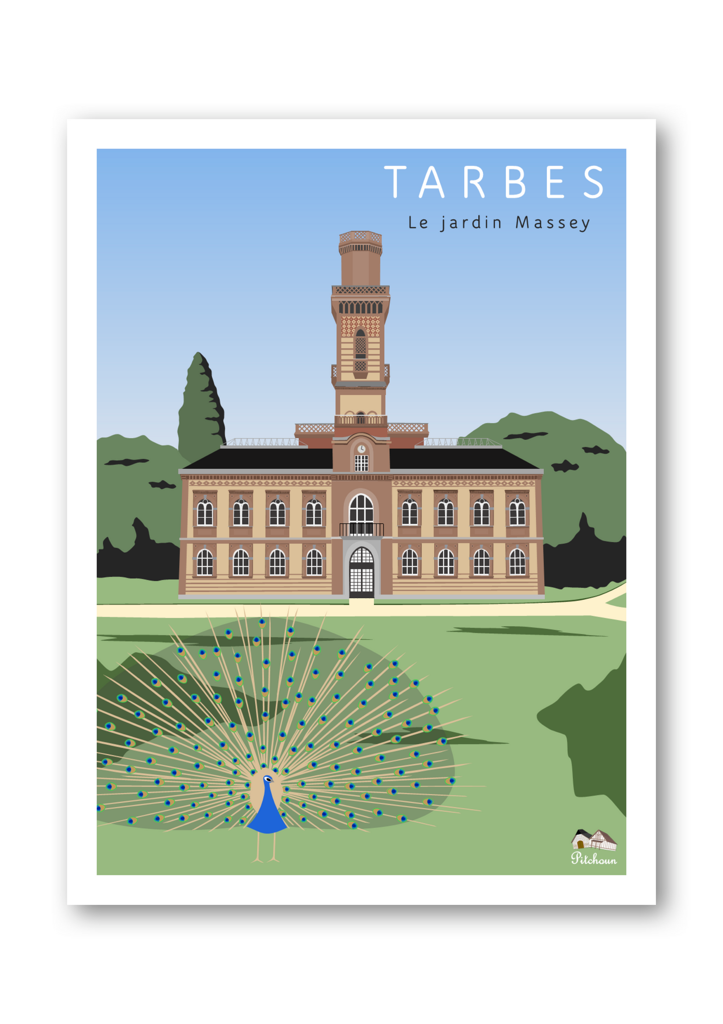 Affiche Tarbes "Le jardin Massey" dans les Hautes-Pyrénées